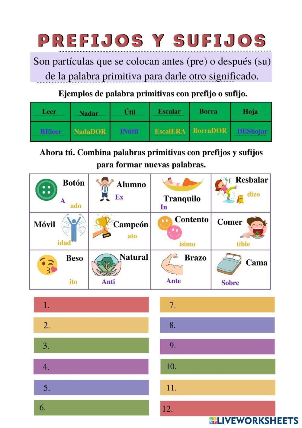 Prefijos Y Sufijos Parte 1 Live Worksheets – NBKomputer