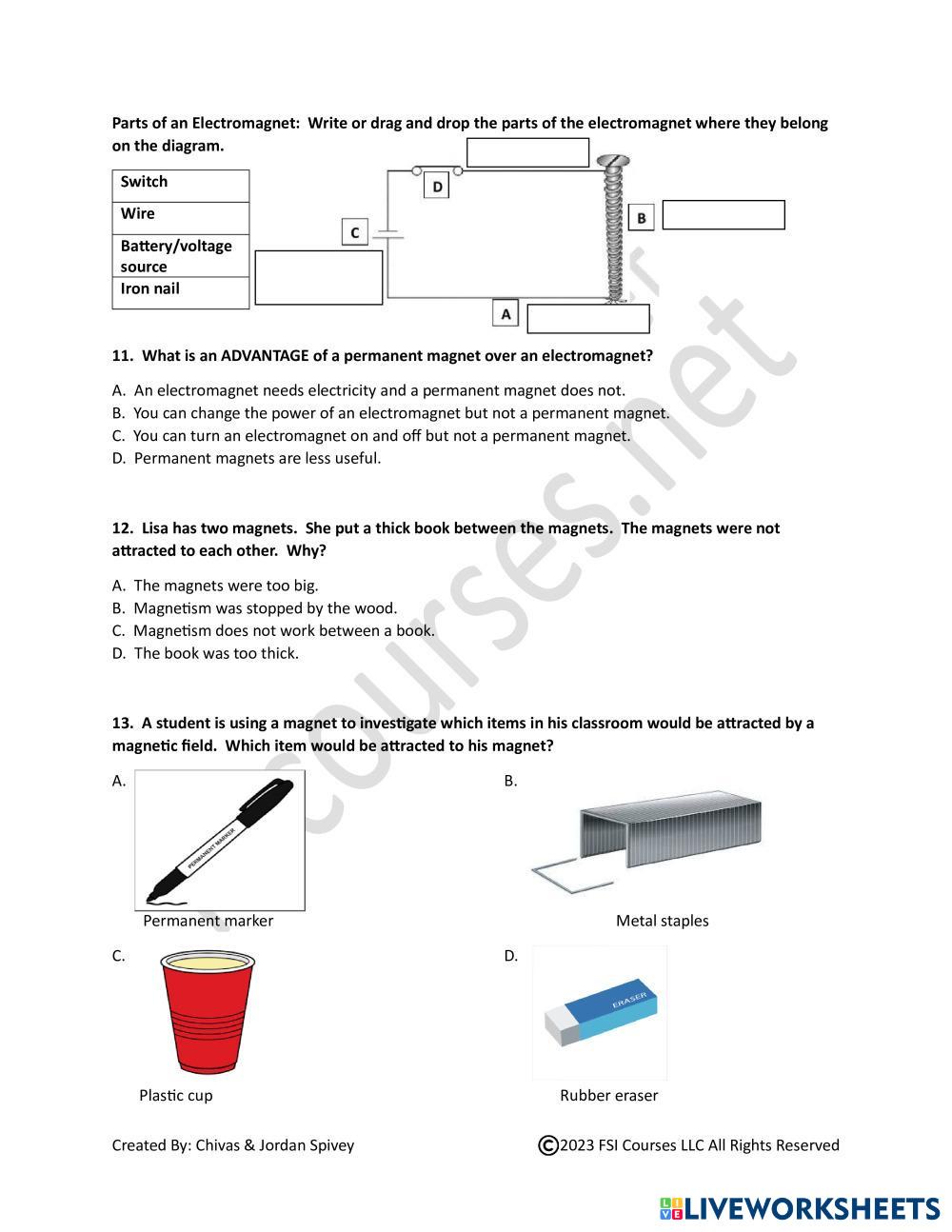 5th grade eog science review permanent magnets vs 