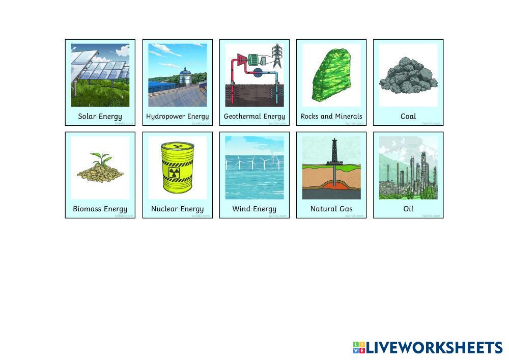 Natural Resources Sorting Sheet | Live Worksheets