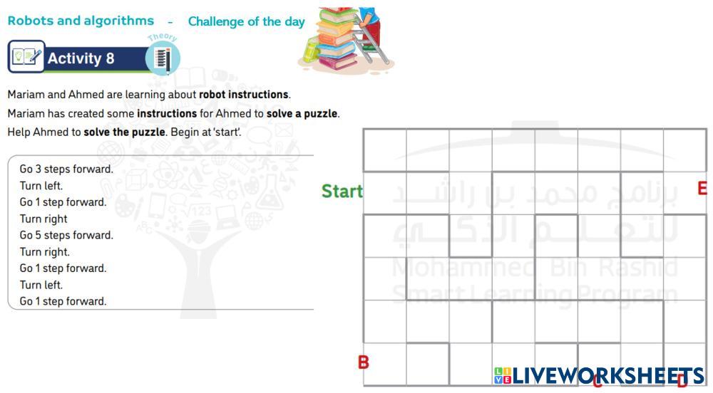 Unit 2 - Activity 8 Robots and Algorithms | Live Worksheets