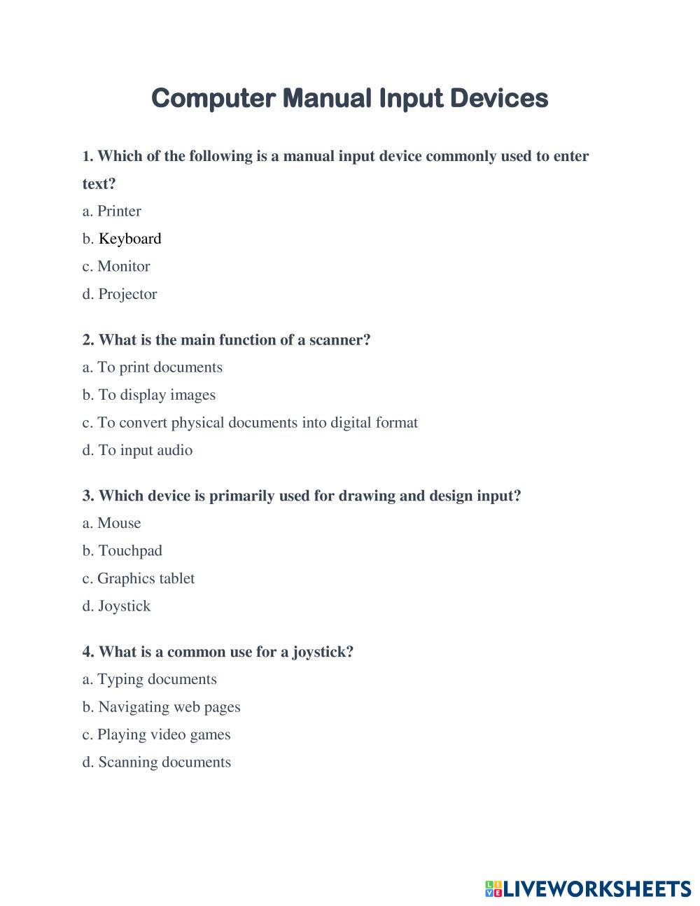 7878251 | Computer Manual Input Devices | Ms_SaraICT