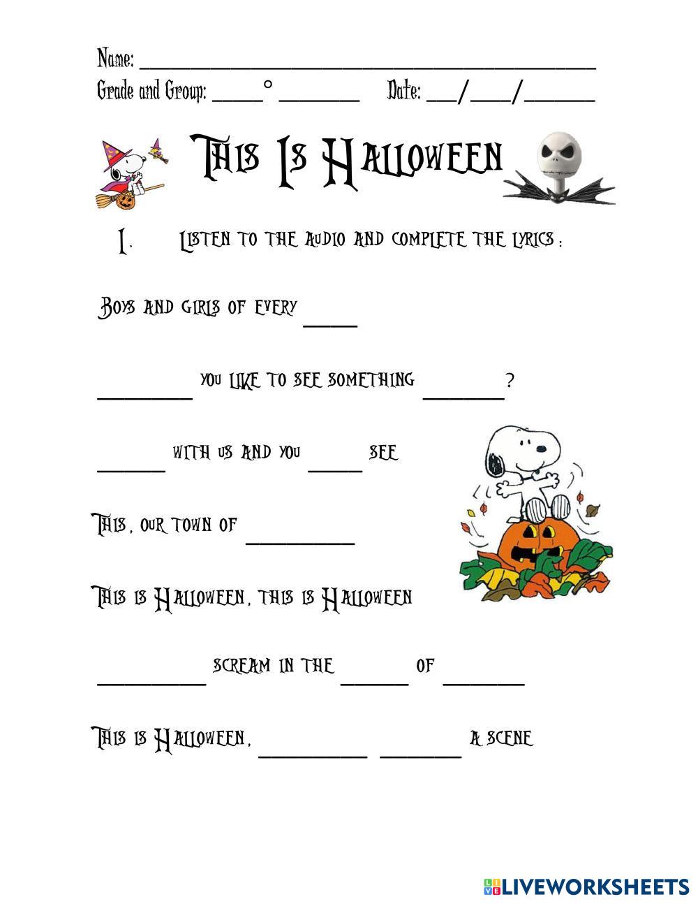 7908396 | Halloween Exercises A1-A2 | Teacher_Snoopy
