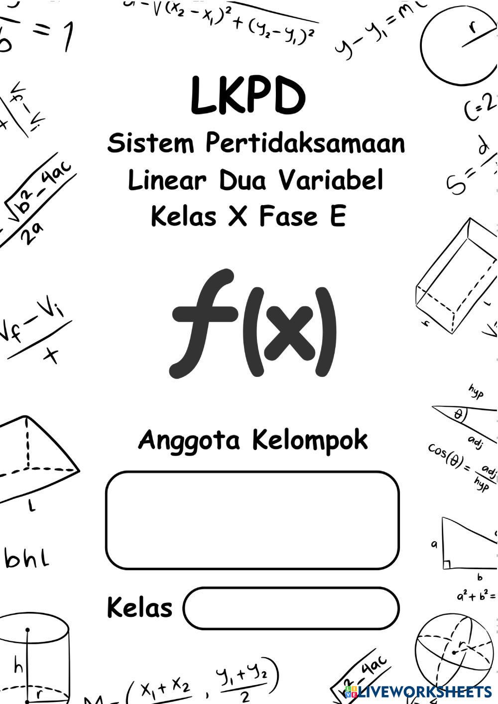 7934188 | LKPD Sistem Pertidaksamaan Linear Dua Variabel