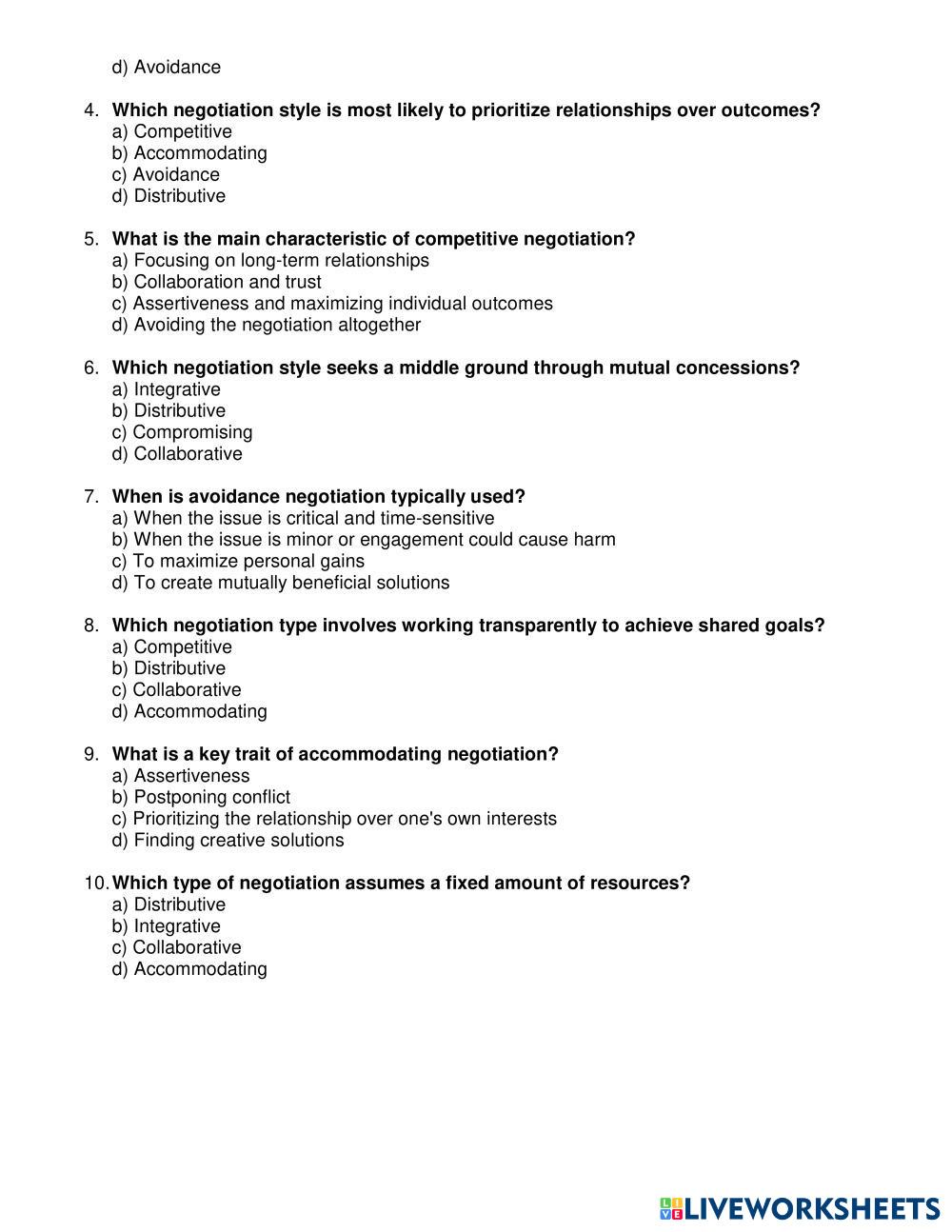 U2 NEGOTIATION | Free Interactive Worksheets | 7946331