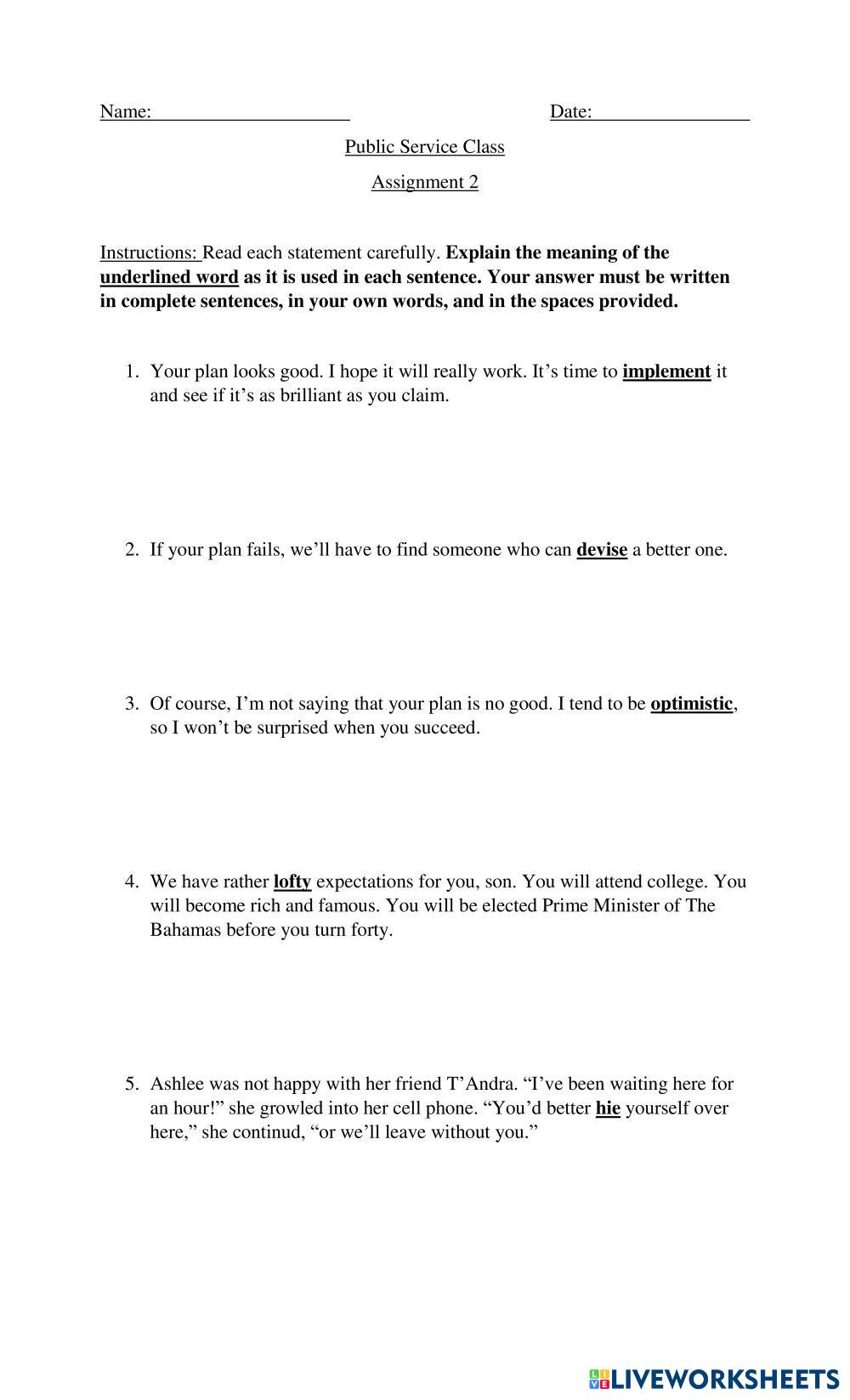 Context Clues | Live Worksheets