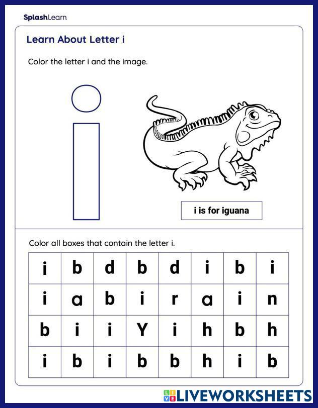 letter Ii worksheet Live Worksheets