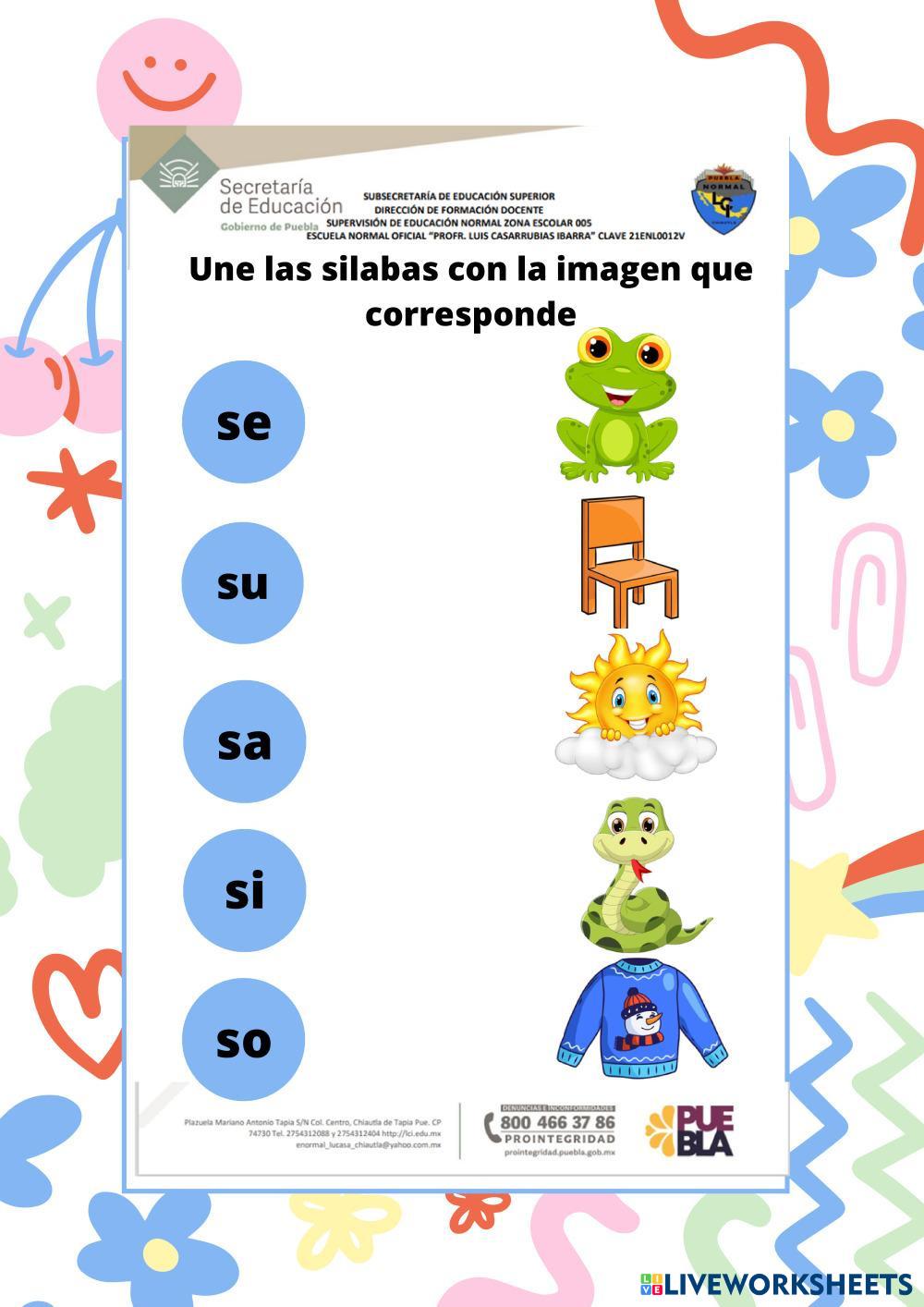 Silabas Live Worksheets Silabas Live Worksheets