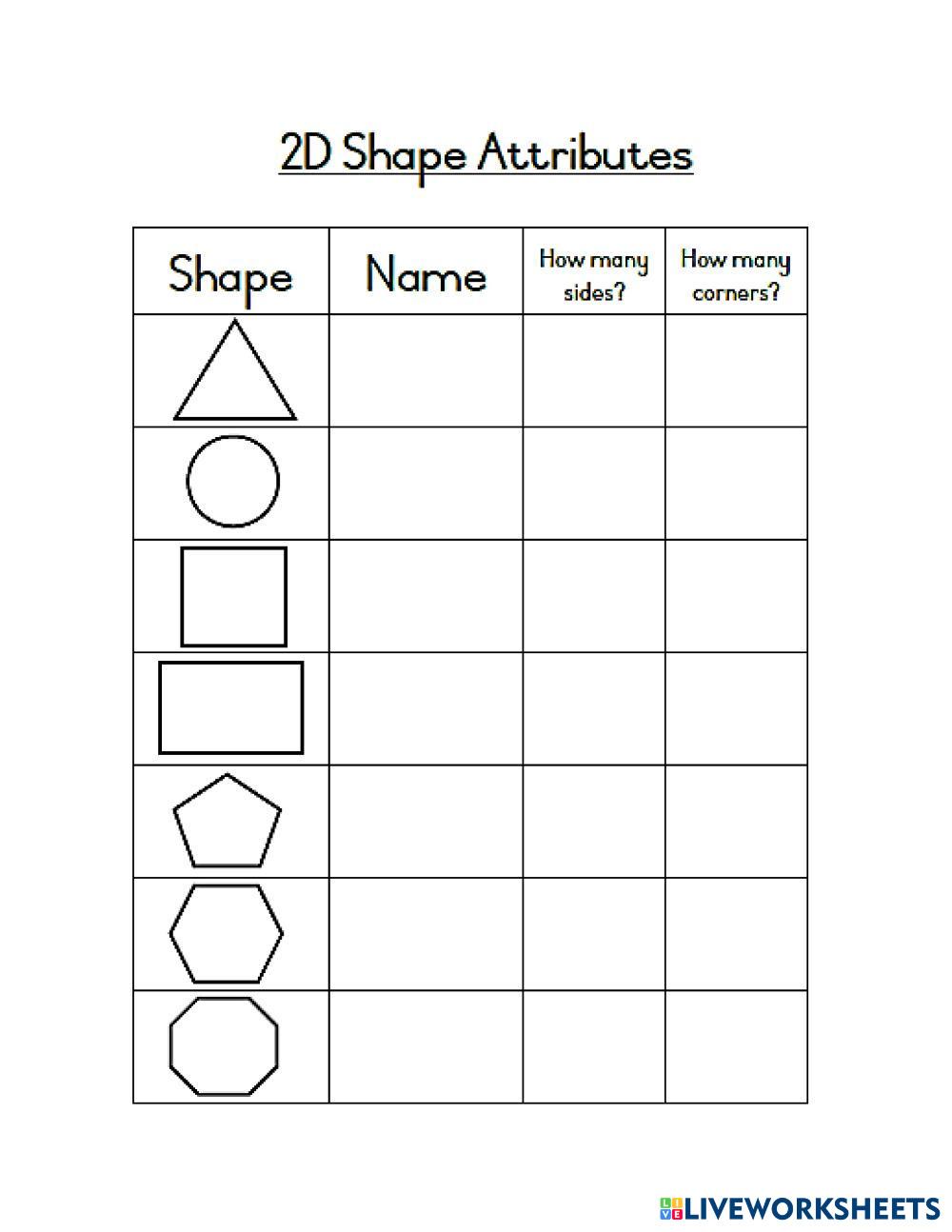 Geometrical Shapes Live Worksheets