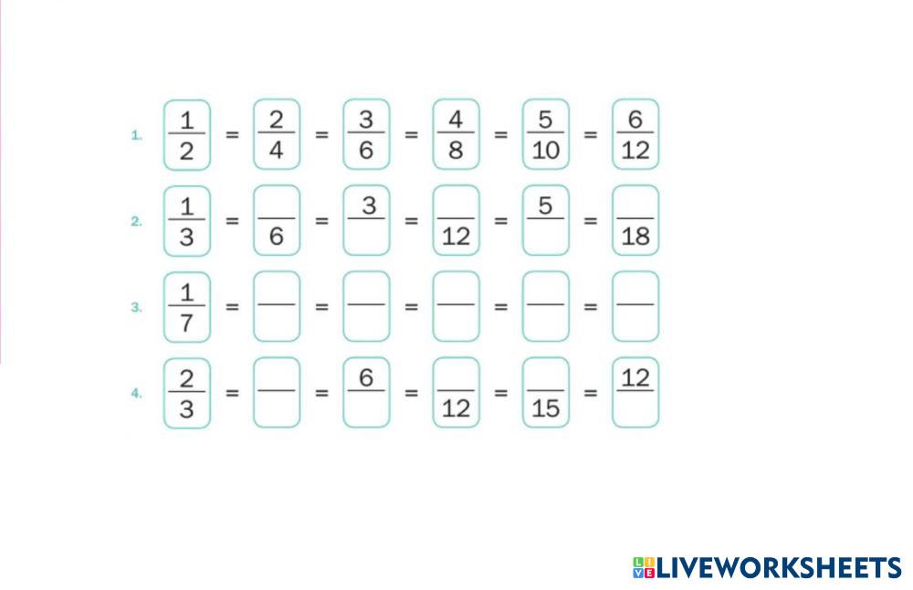Дроби | Live Worksheets