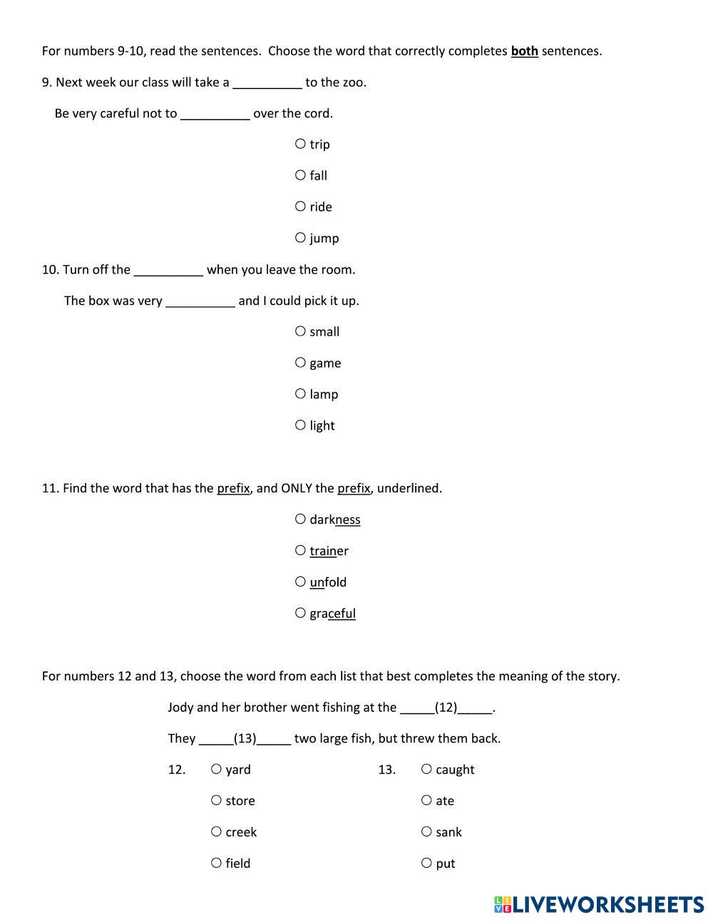 IRead 3 Practic… Free Interactive Worksheets 7589267
