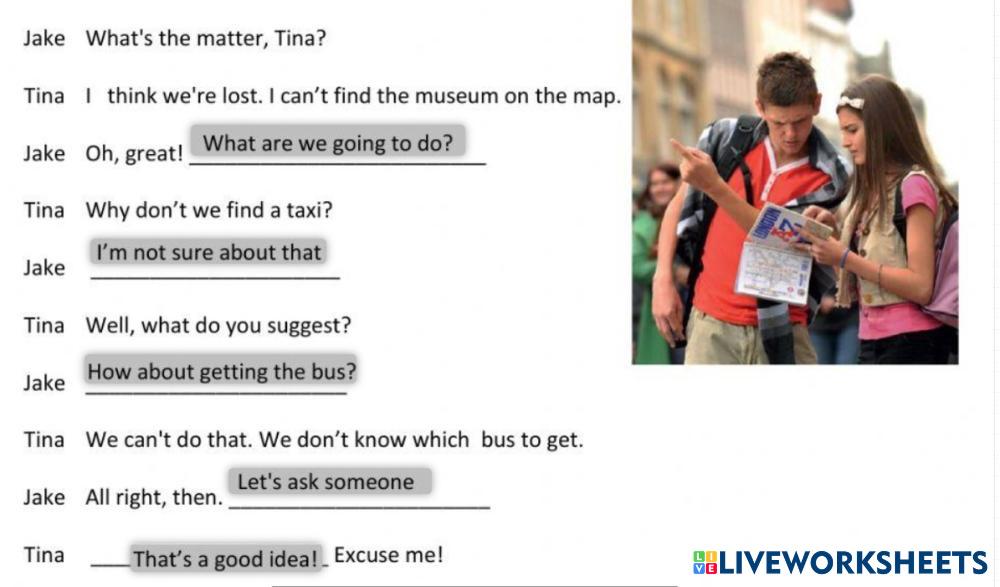 Making and responding to suggestions live worksheets