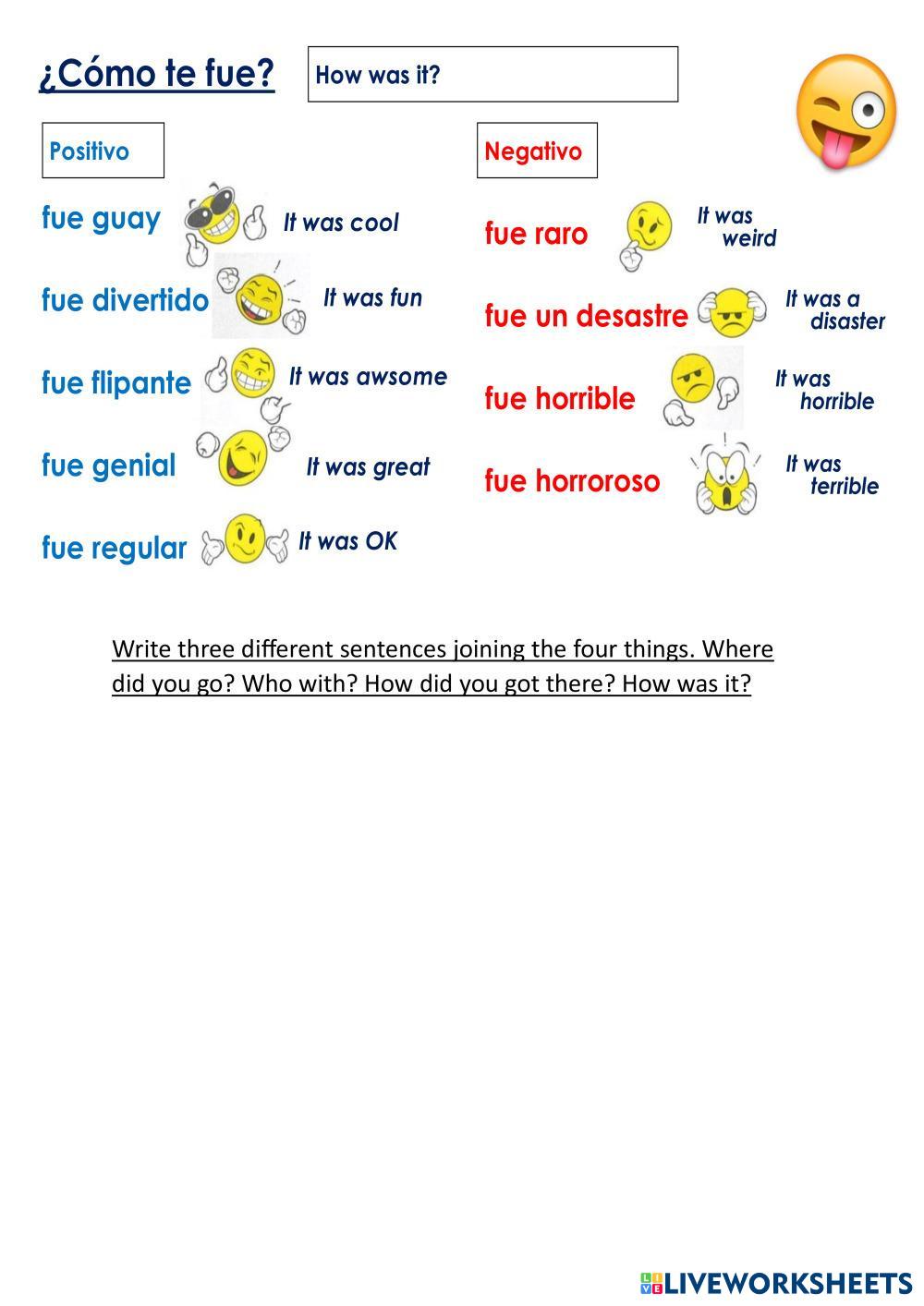 Las vacaciones 1 | Live Worksheets