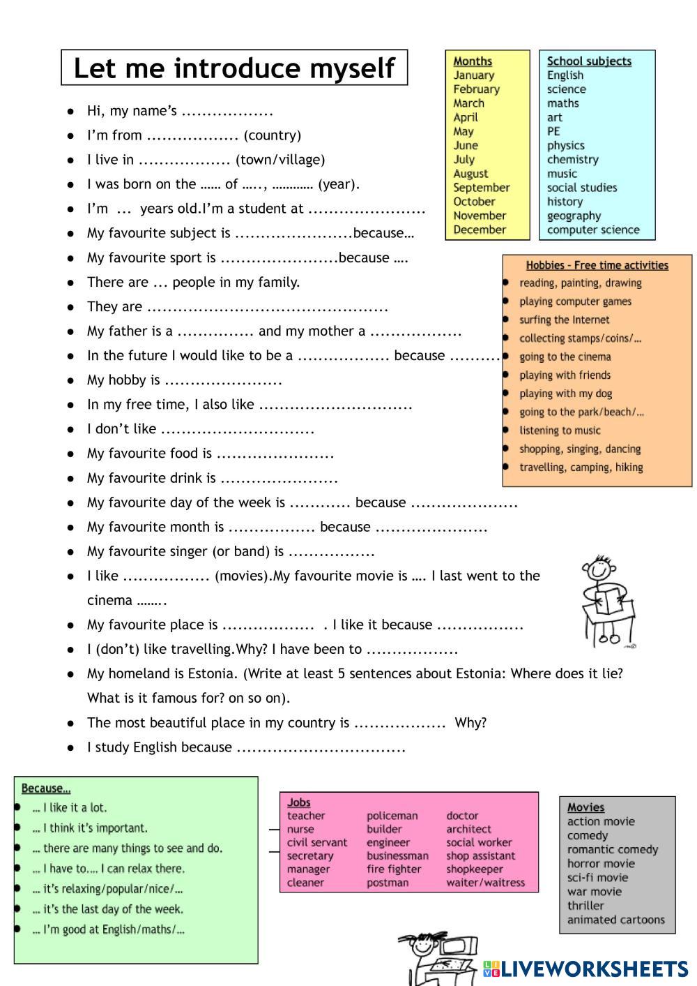 7619049 Introducing myself libekatr LiveWorksheets