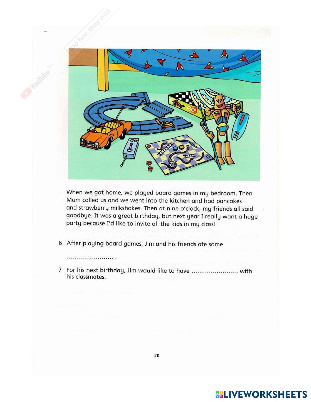 Movers Oxford - Reading & Writing - Test 1 - Part 5 | Live Worksheets