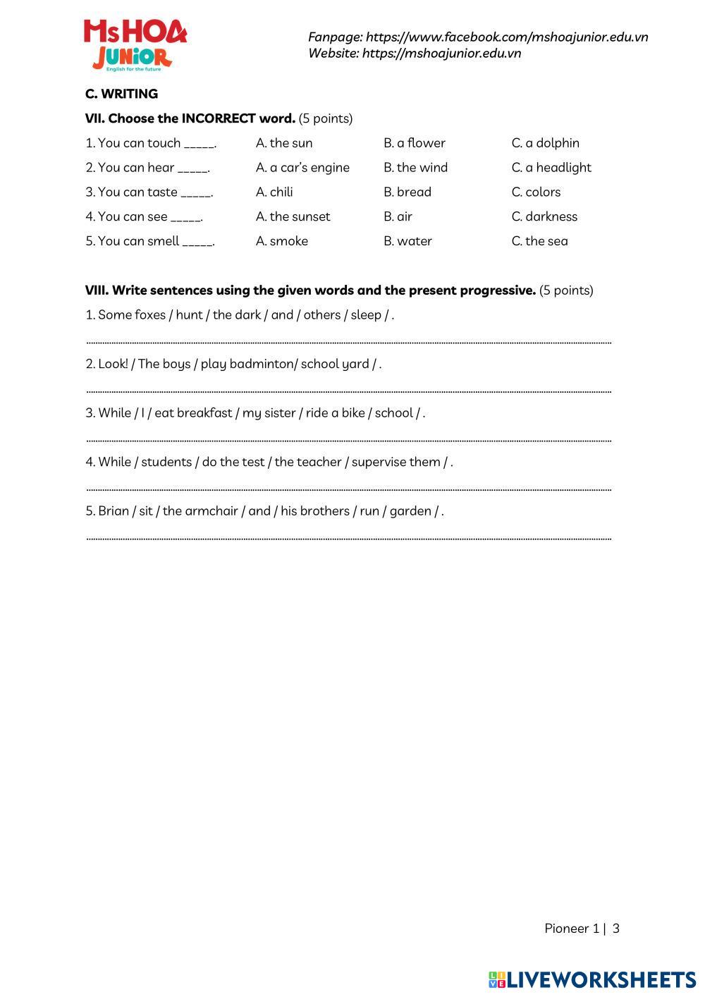 EXAM 3 HP2 57765 7640515 TranNga Live Worksheets