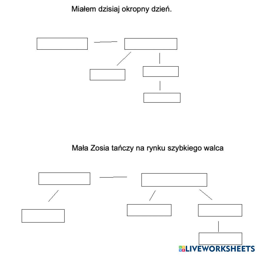 Rozbiór Gramatyczny I Logiczny Zdania Logiczny rozbiór zdania 2 | Live Worksheets