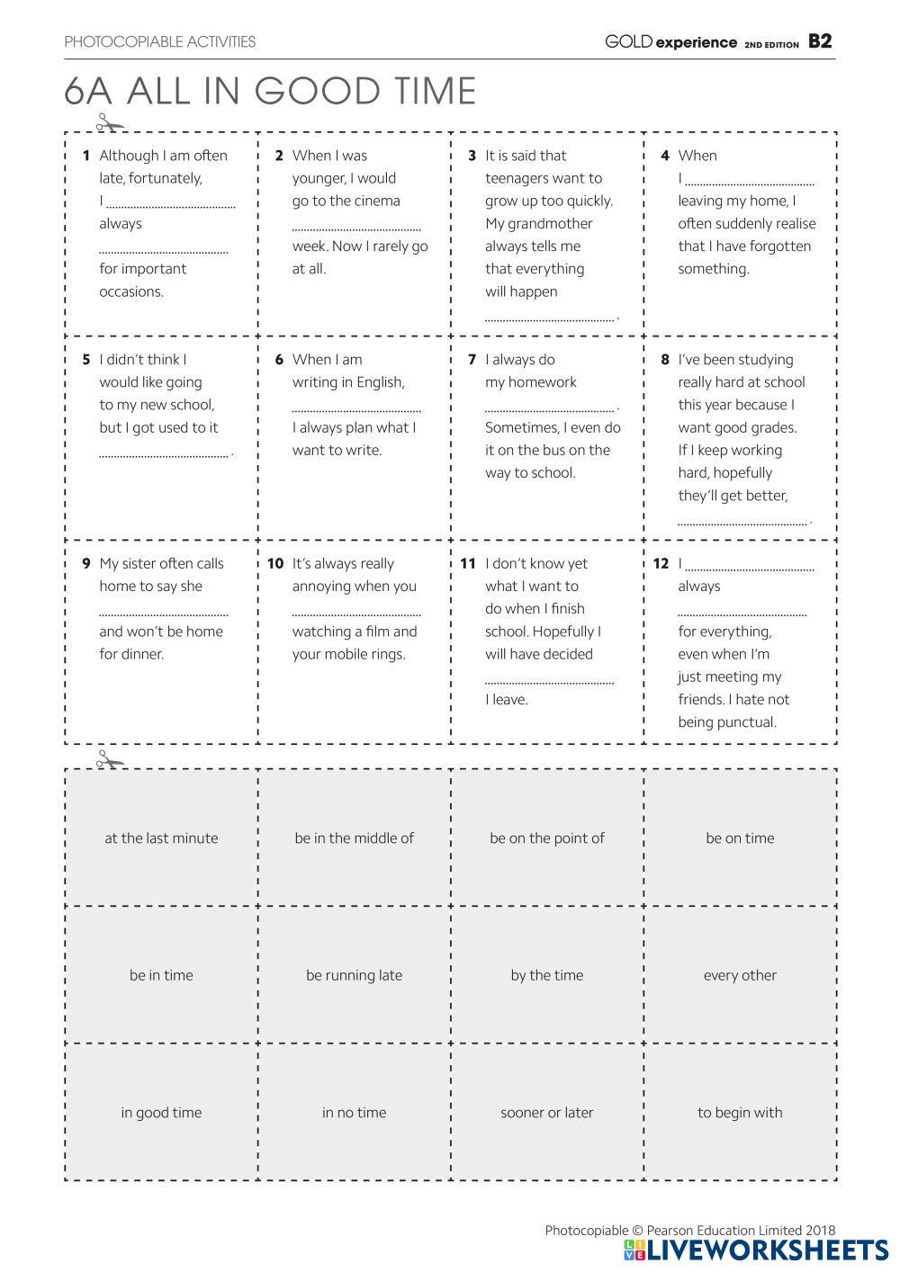 Time Expressions Live Worksheets time-expressions-live-worksheets
