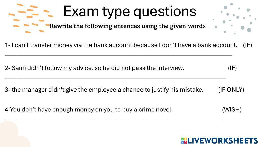Module 7 Revision Live Worksheets Module 7 Revision Live Worksheets