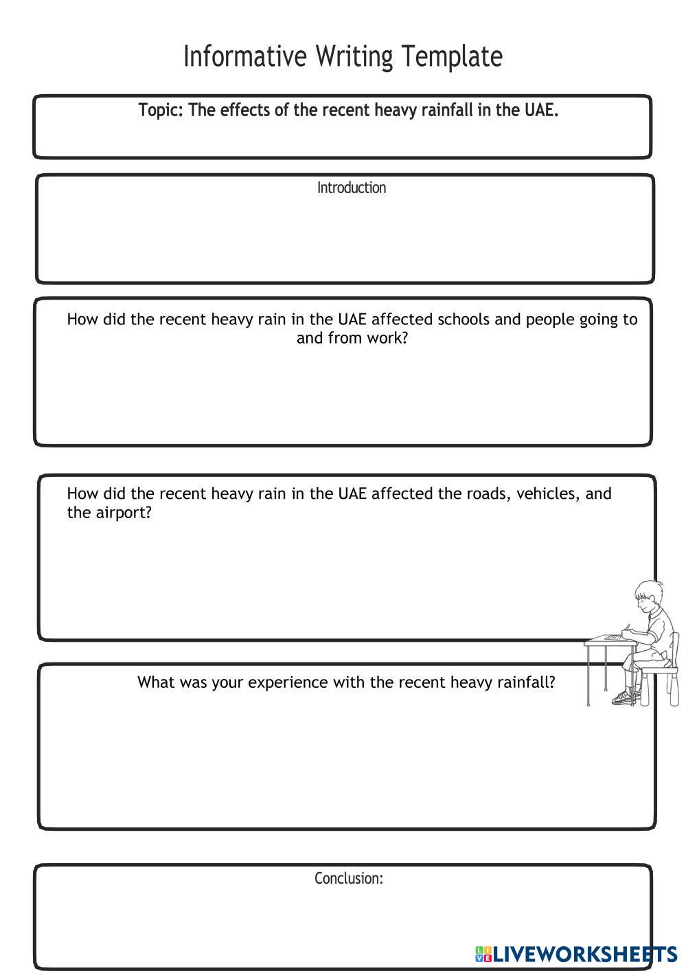 Informative Writing Template | Live Worksheets
