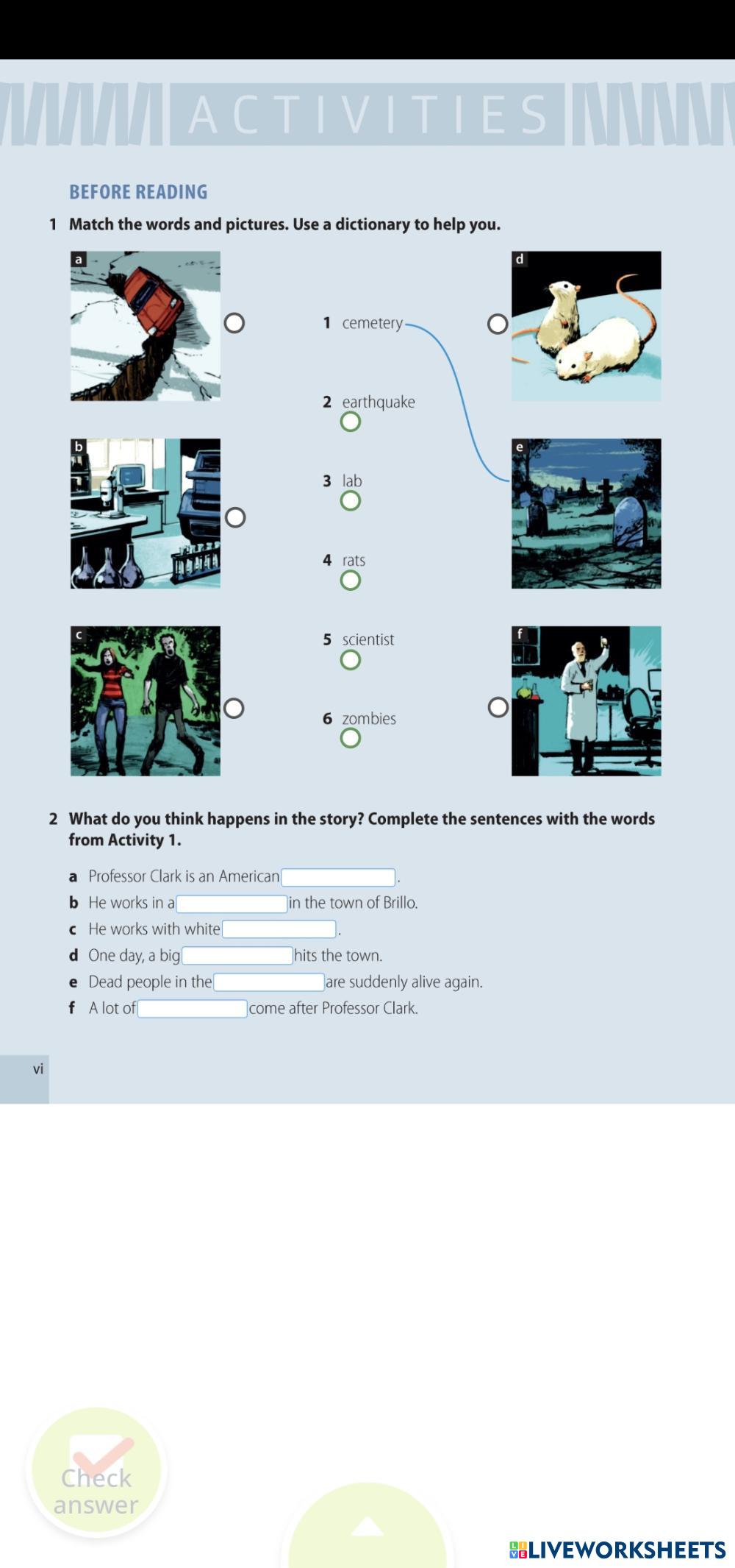 Zombie Attack Story Live Worksheets
