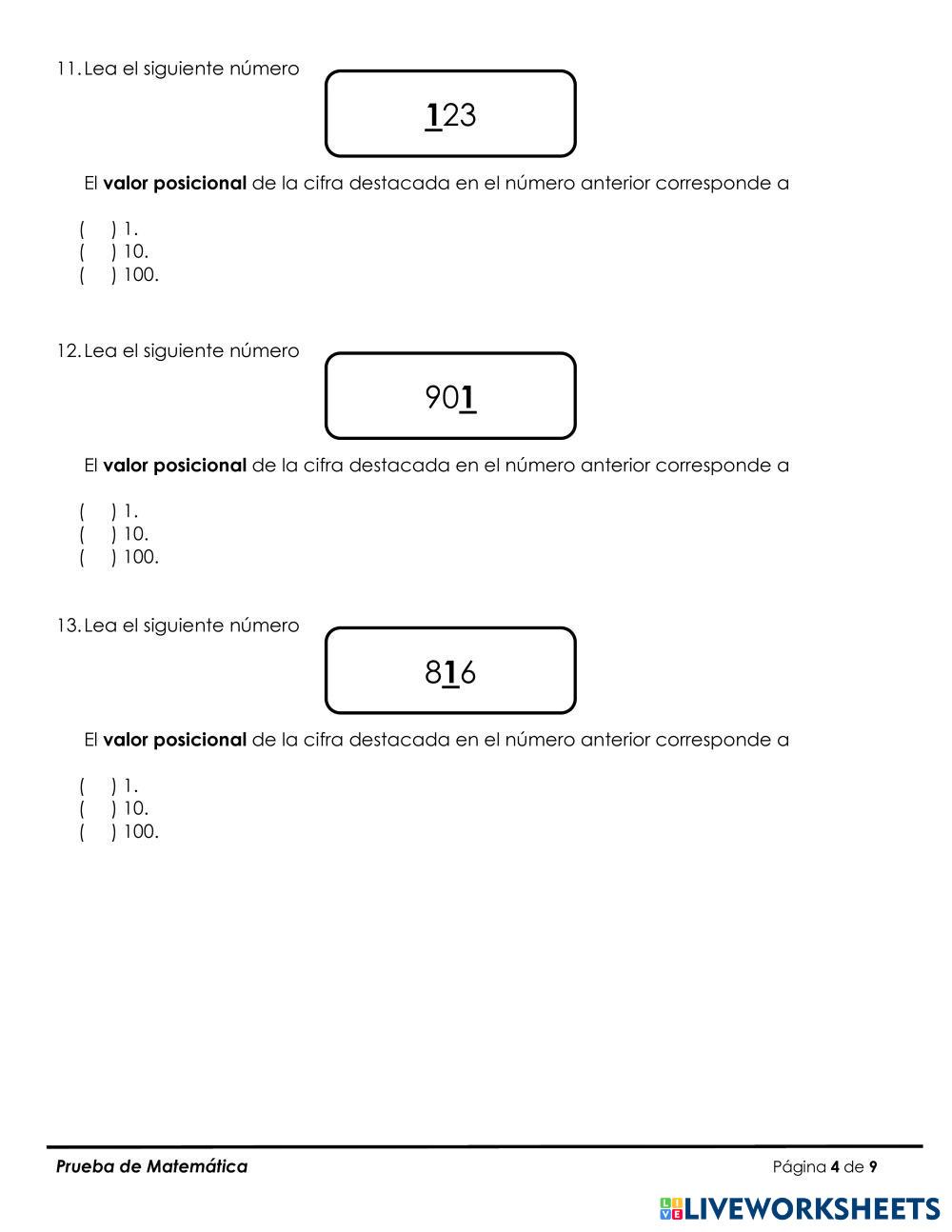Matemáticas Free Interactive Worksheets 7660987