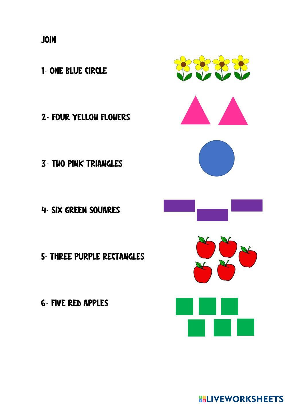 COLOURS and SHAPES Live Worksheets