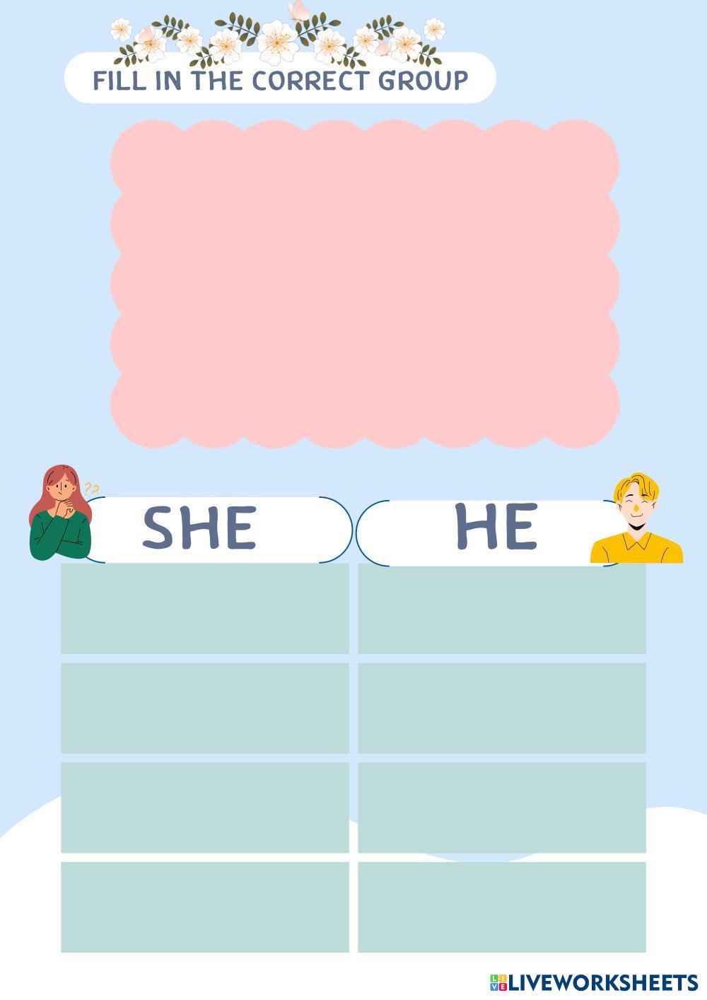 Who’s he/she? | Live Worksheets