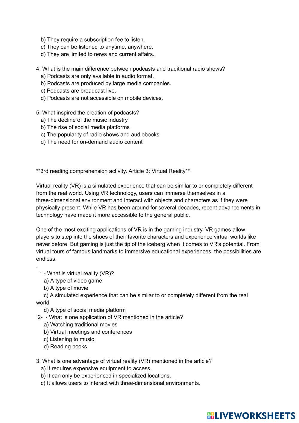 Multimedia fina… | Free Interactive Worksheets | 7683270