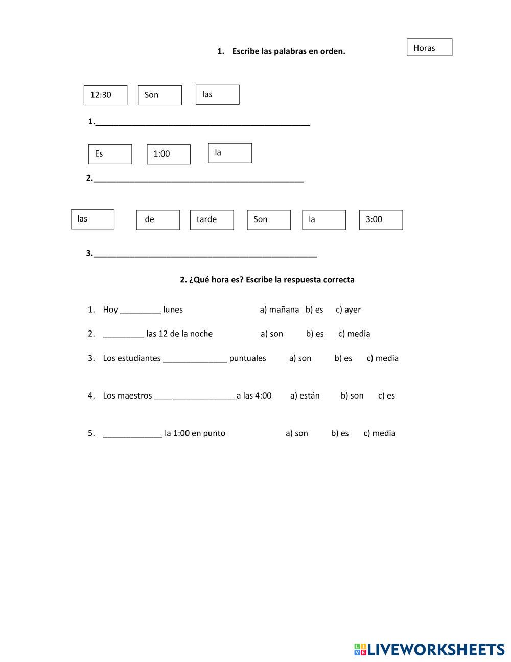 horas-live-worksheets