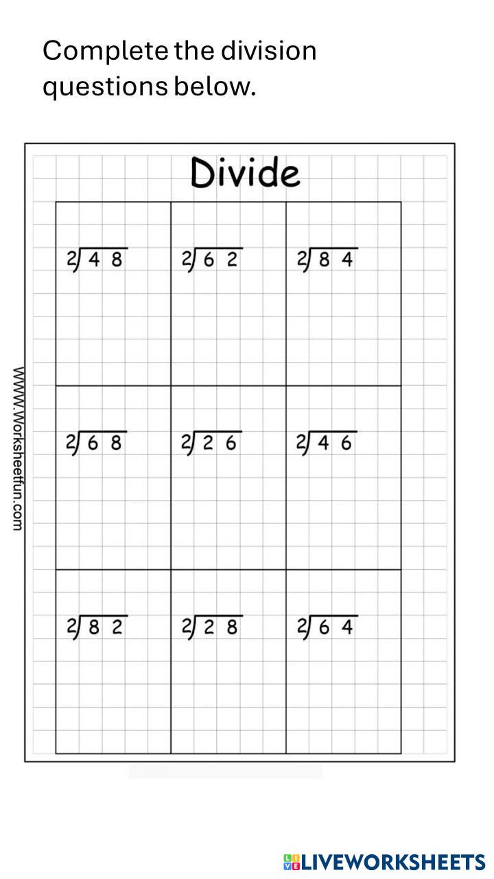 Division with long division | Live Worksheets