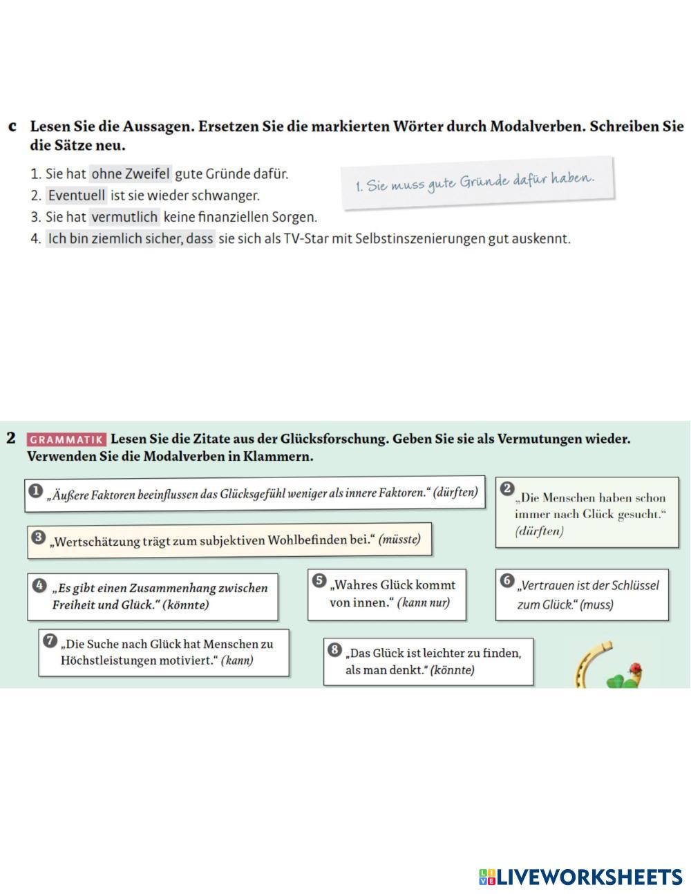 Modalverben Mit Subjektiver Bedeutung 7706930 | B2.2 Modalverben mit subjektiver Bedeutung