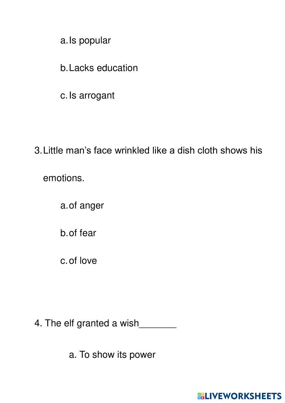 English Live Worksheets