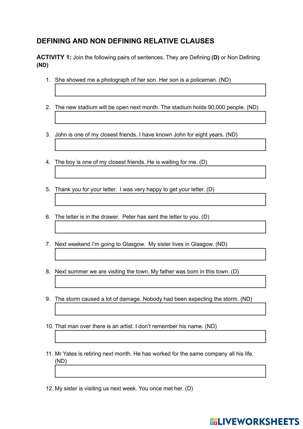 7736654 | DEFINING AND NON DEFINING RELATIVE CLAUSES