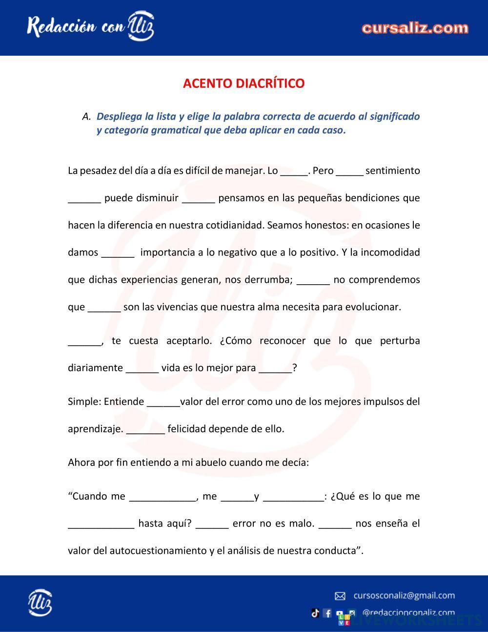 2511215 ACENTO DIACRÍTICO Alicia Bañuelos 2511215 ACENTO DIACRÍTICO Alicia Bañuelos