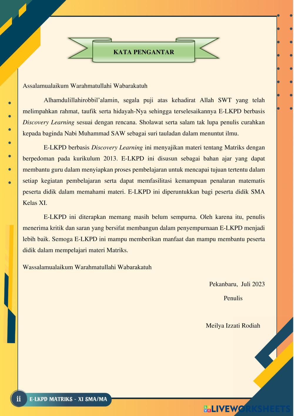 7160980 | E-LKPD MATRIKS BERBASIS DISCOVERY LEARNING