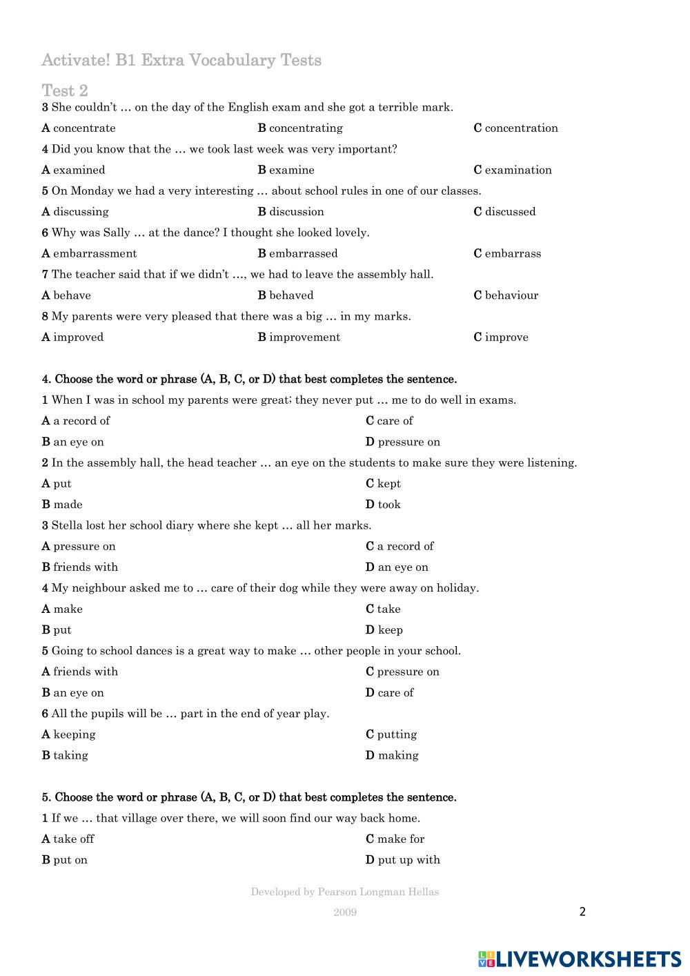 U2 vocab test Longman 7790006 linhthuy Live