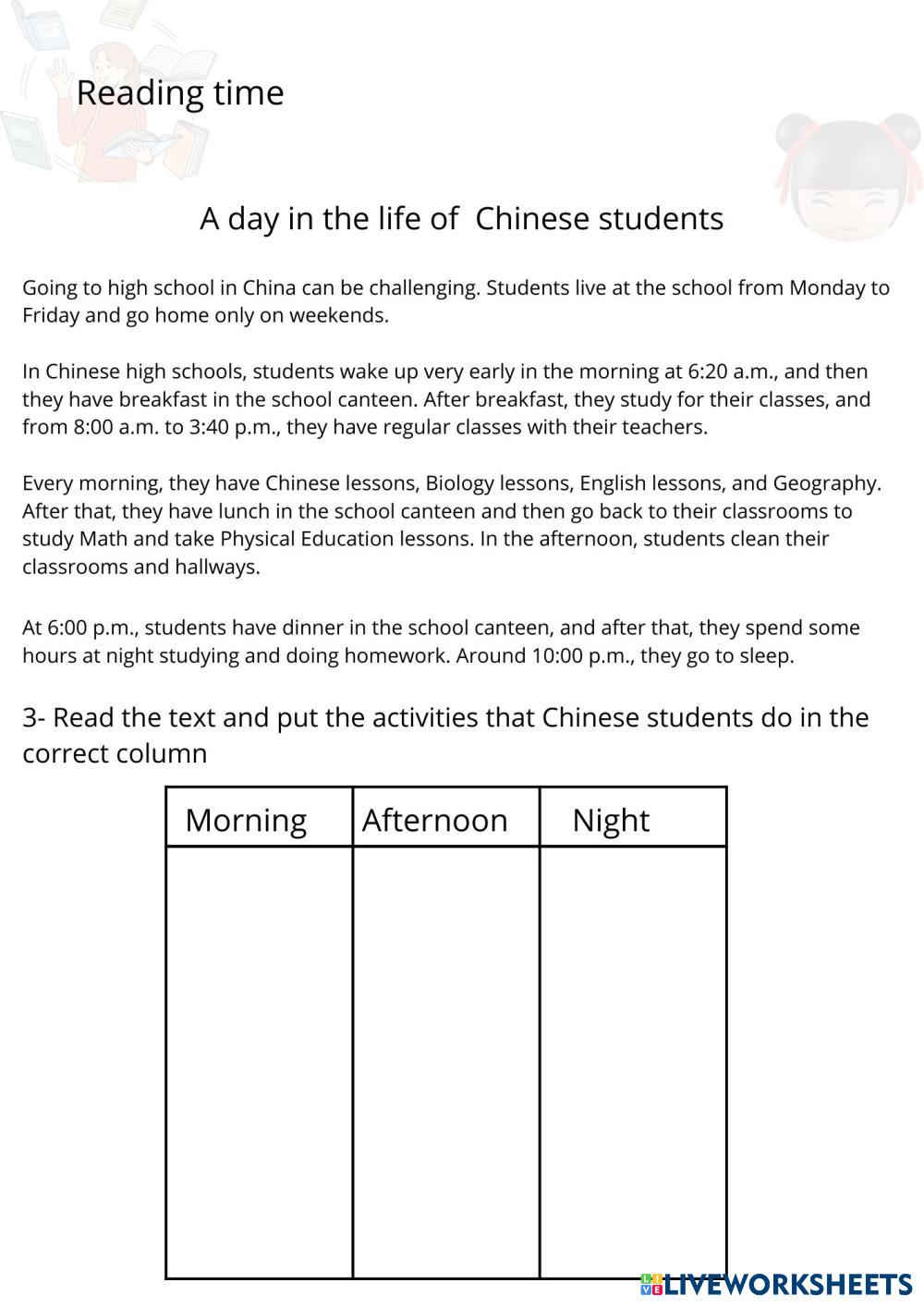 7836715 | Chinese Students' routine | Sofia Diaz