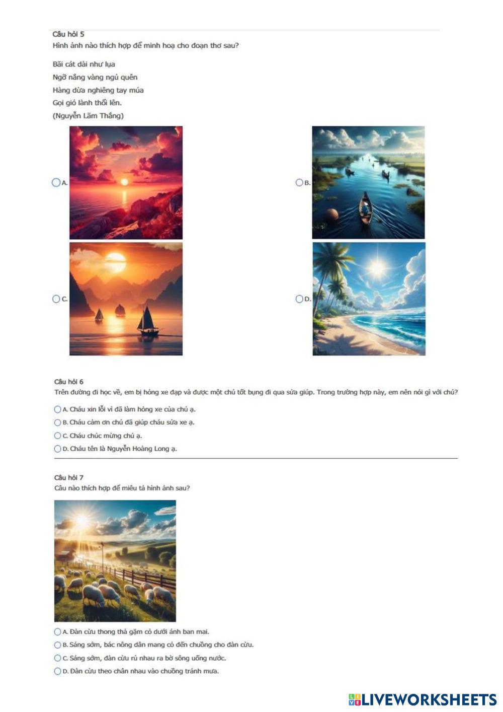 Image hình ảnh Nguyễn Hoàng Long - TNTV2- đề 3 | Free Interactive Worksheets | 8002043