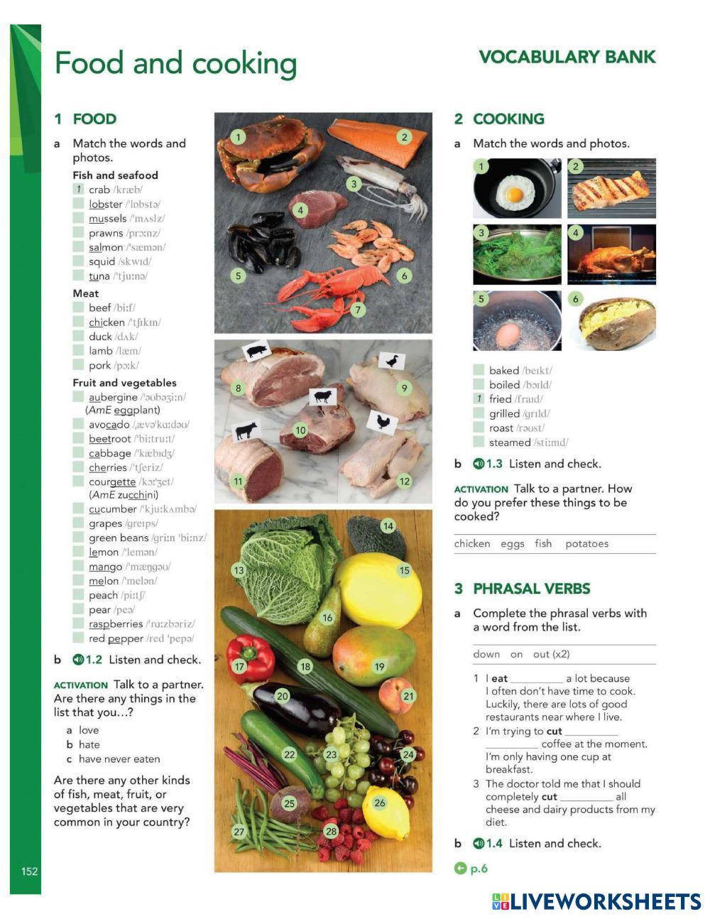 Food 1A English ESL Worksheets 8244372