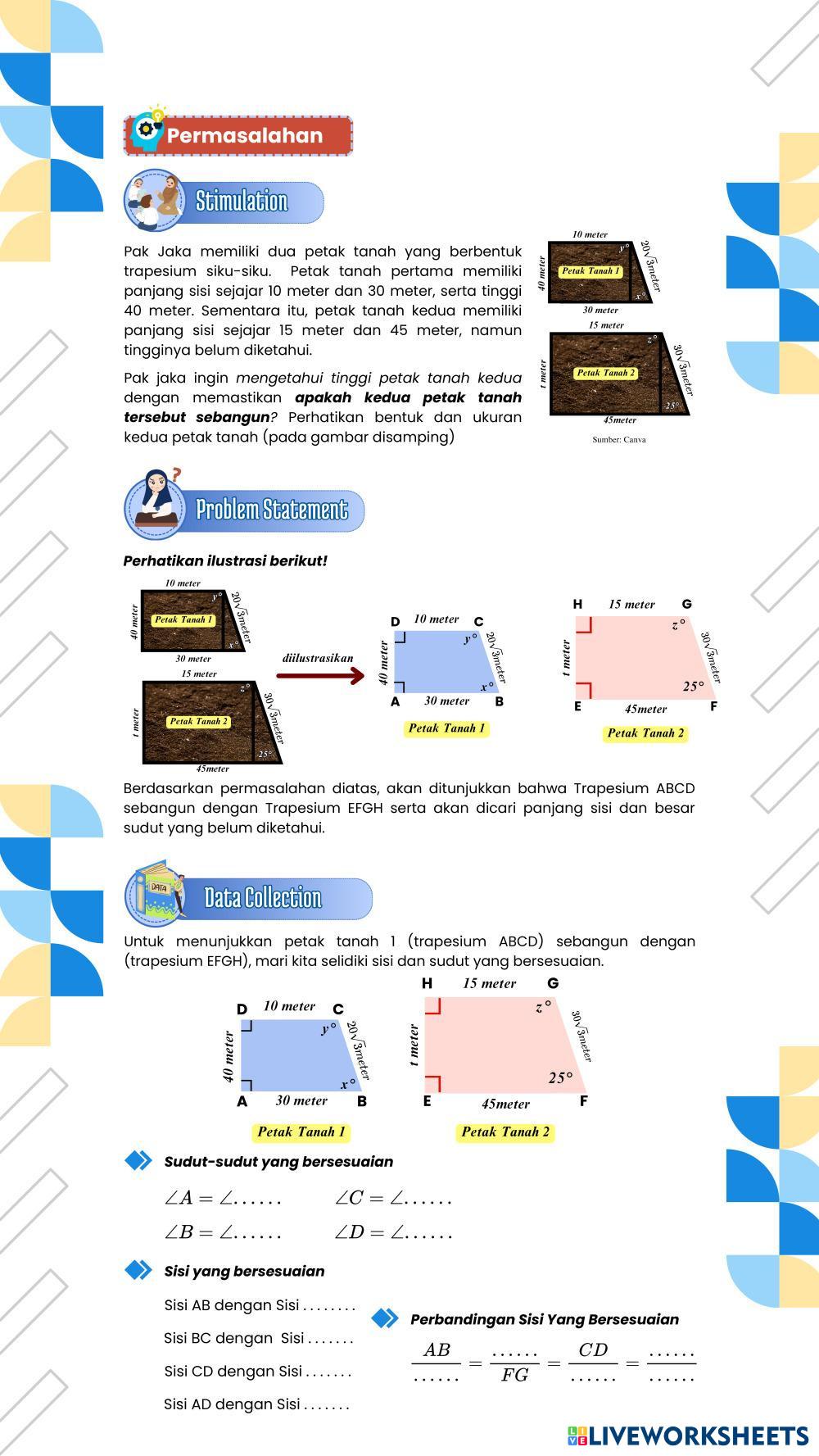 Kesebangunan Se Math Worksheets 8084384