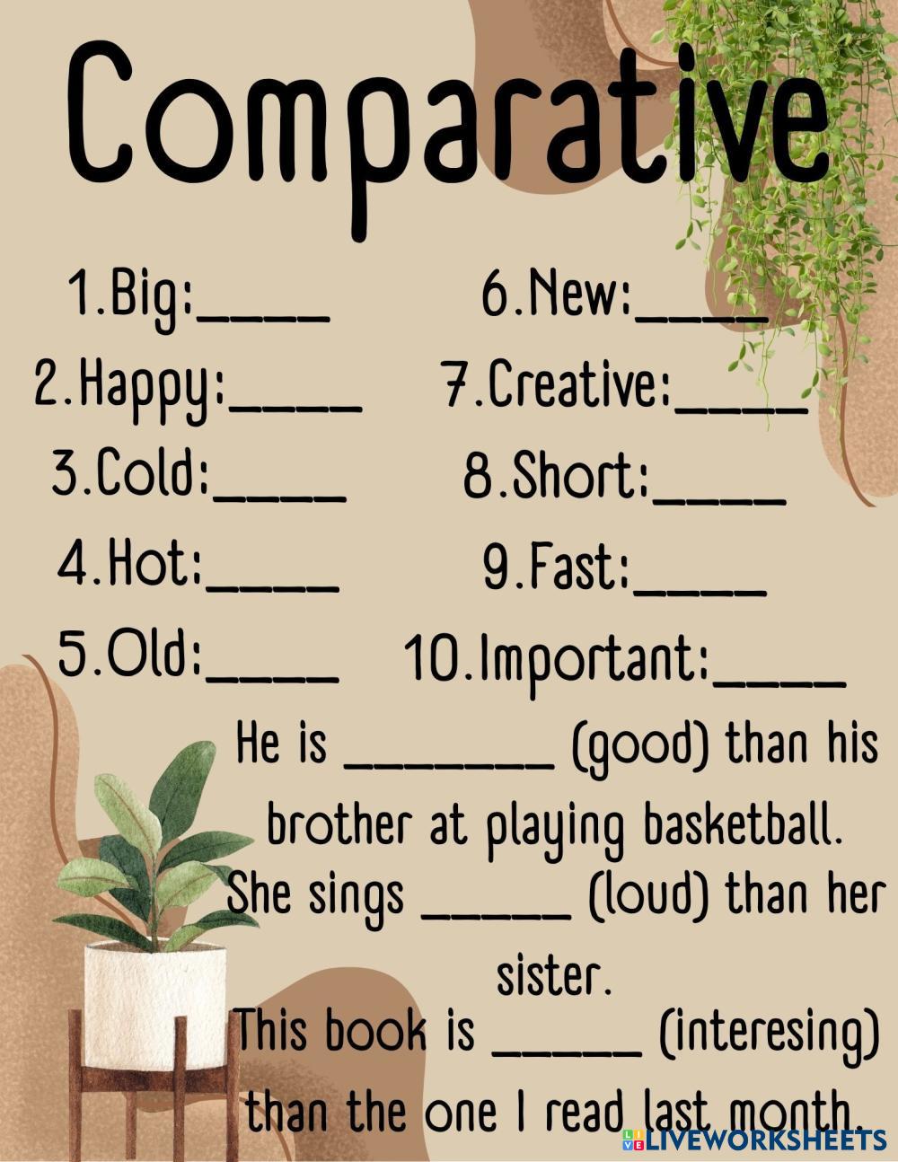 Comparative | ESL Worksheets | 8121301 image.
