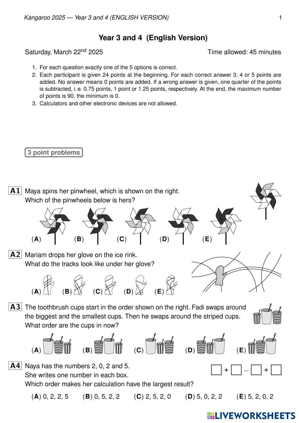 Math Kangaroo L… | Math Worksheets | 8122560