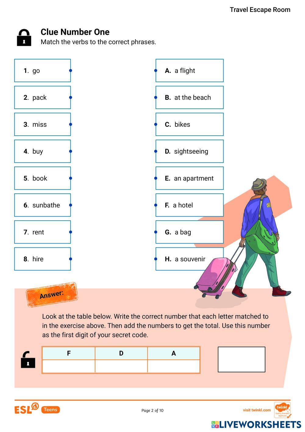 Travelling esca ESL Worksheets 8133078