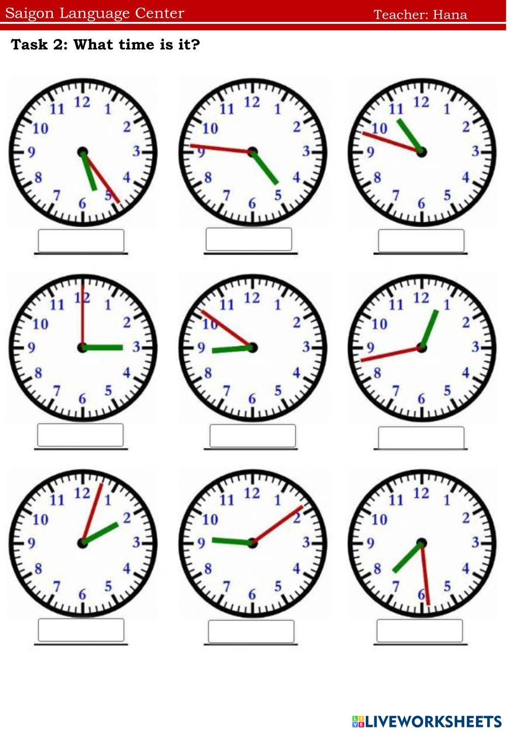8142219 Telling the time Nguyen Thi Minh Huong
