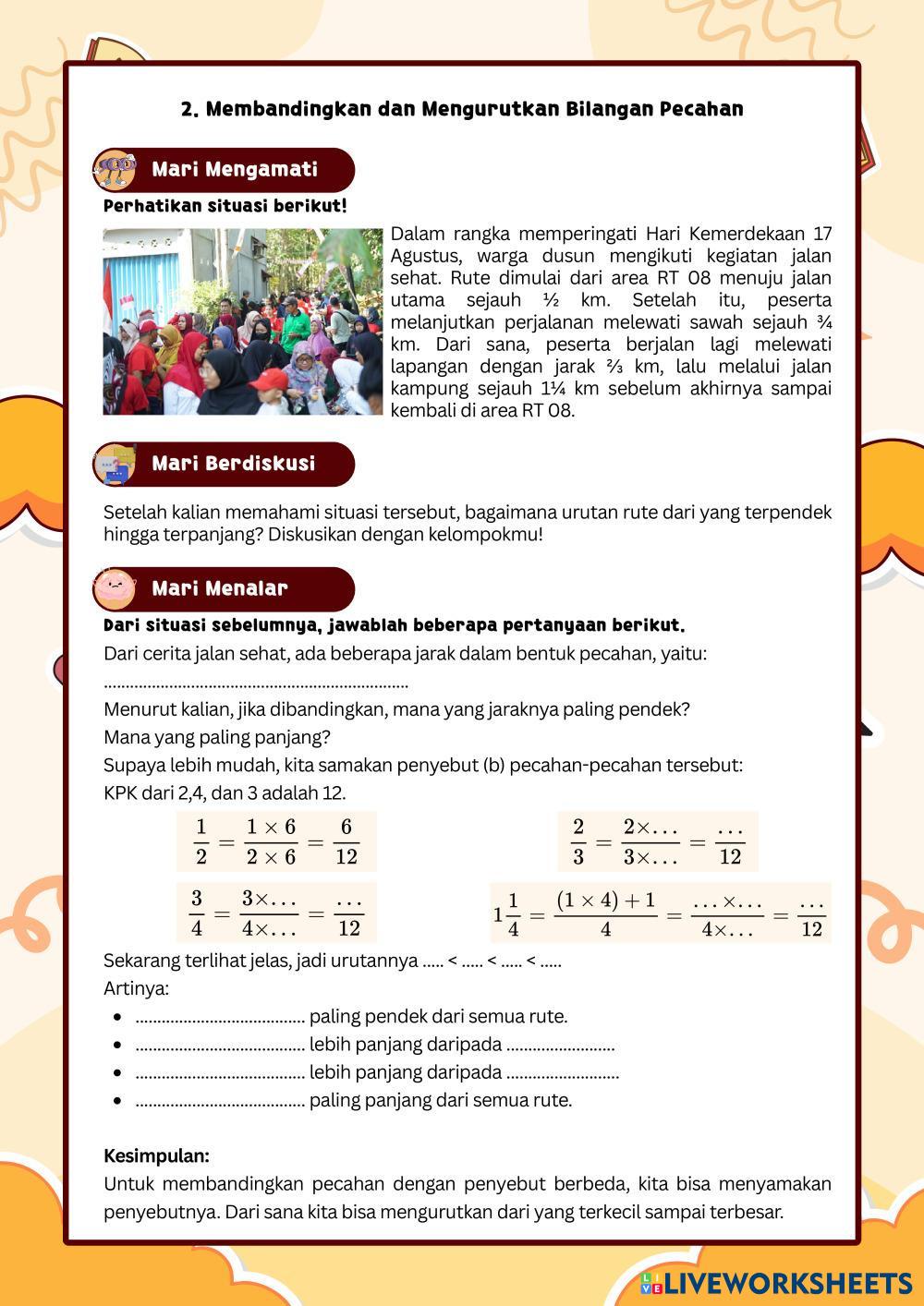 LKPD Memahami B Math Worksheets 8209533