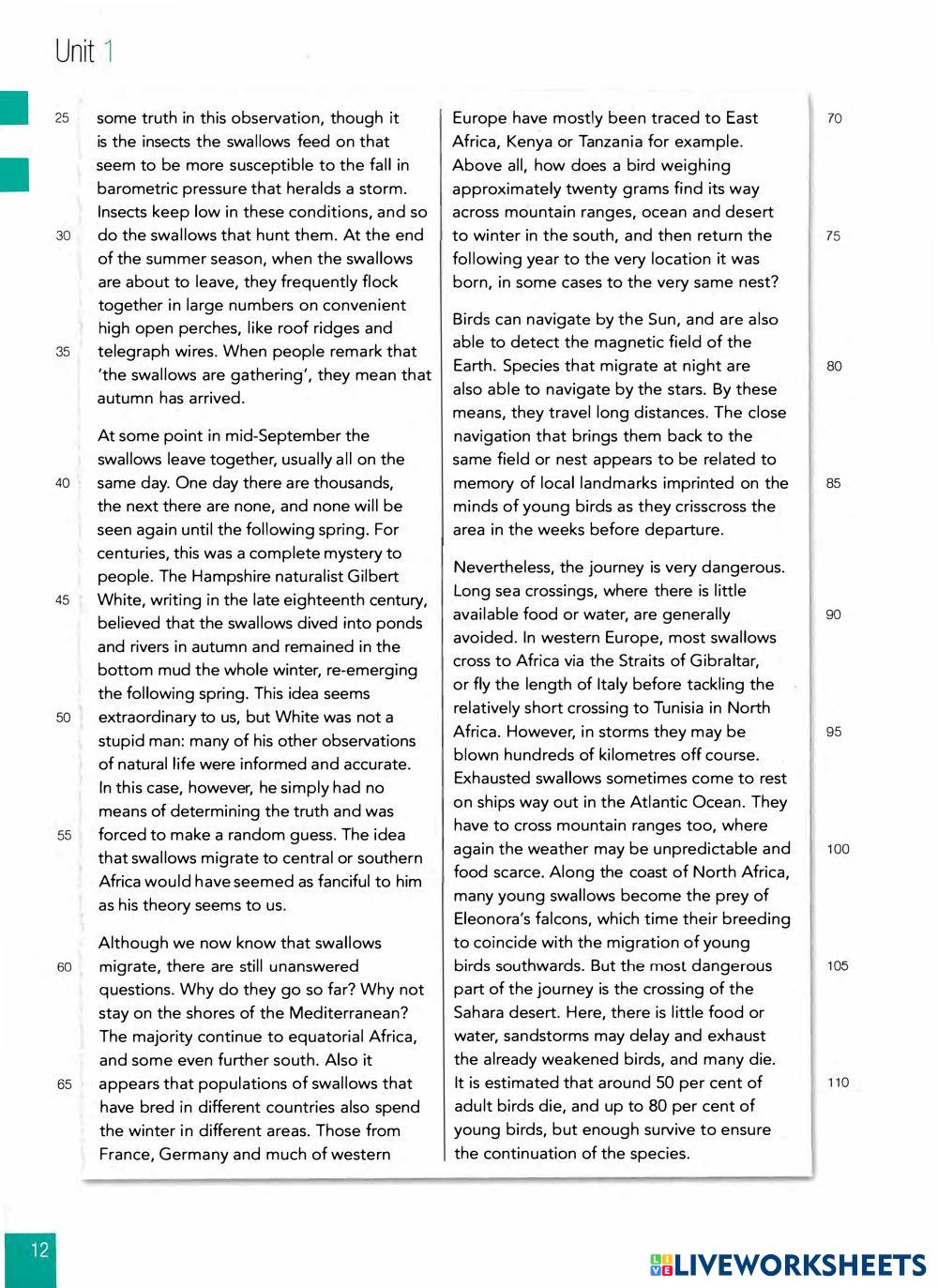 IELTS READING T English Language Worksheets 8211711