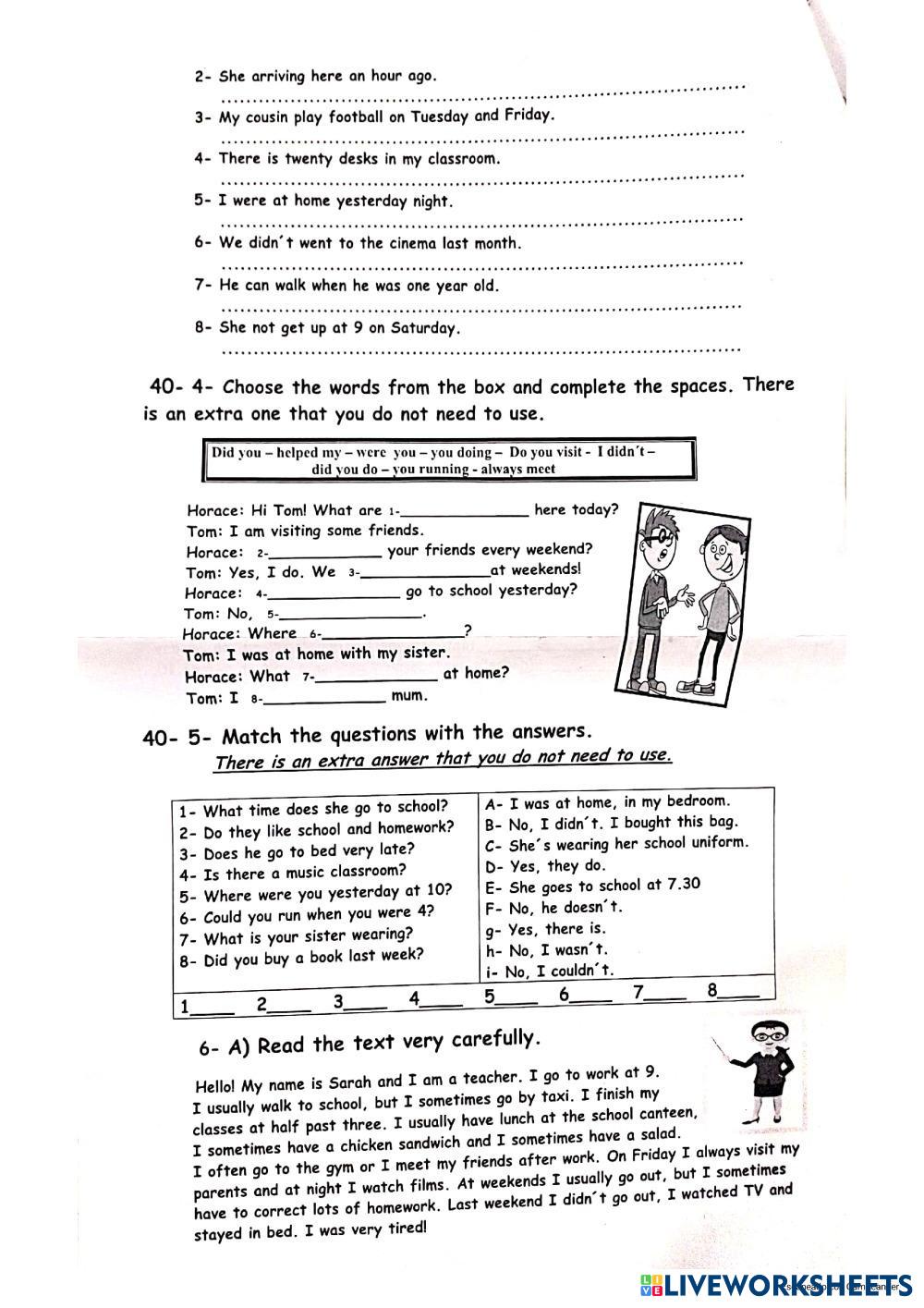final first year ESL Worksheets 8215931