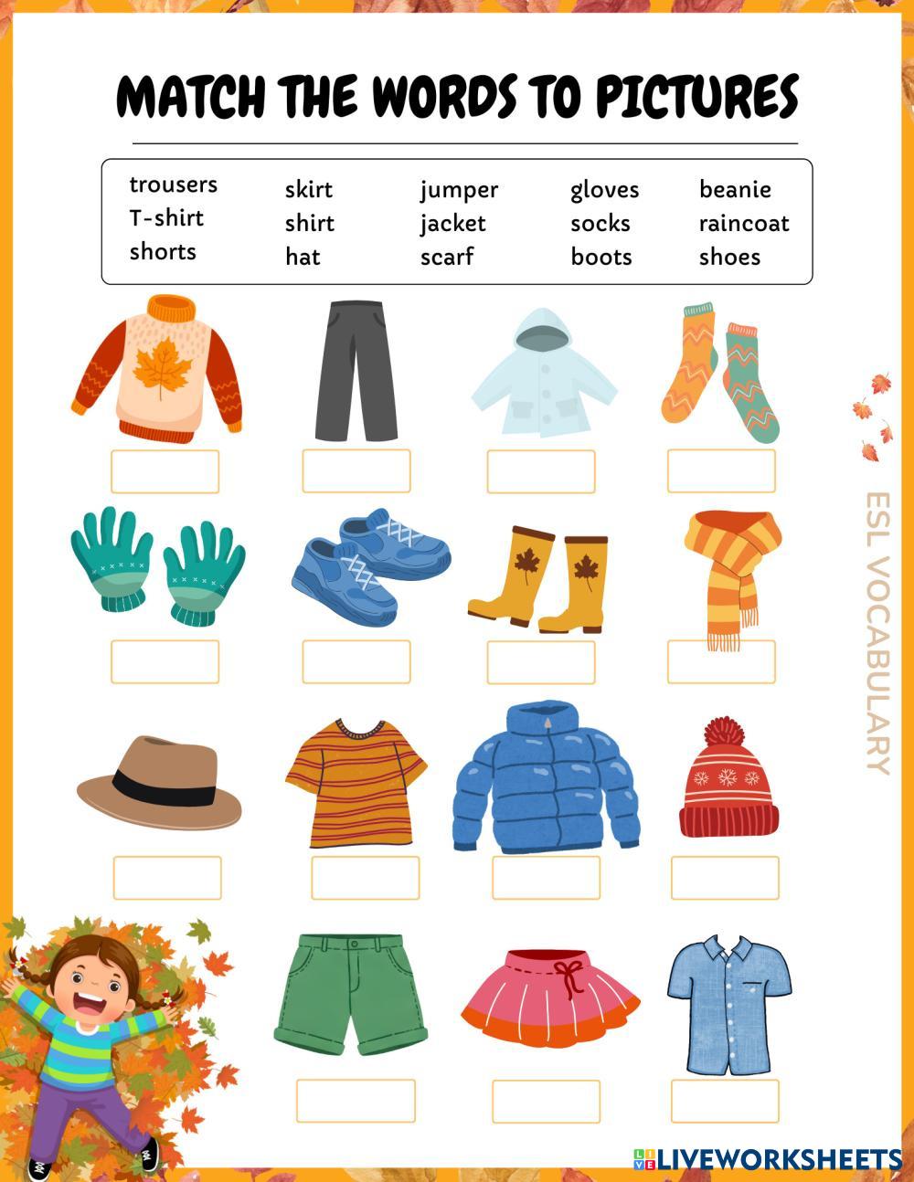 Fall Clothing V ESL Worksheets 8218049