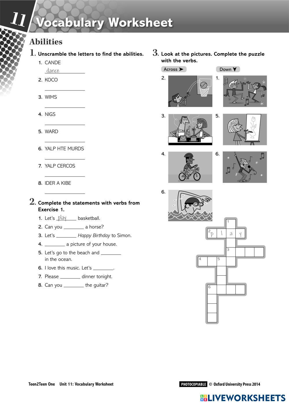 TEEN2TEEN 1: UN ESL Worksheets 8218124