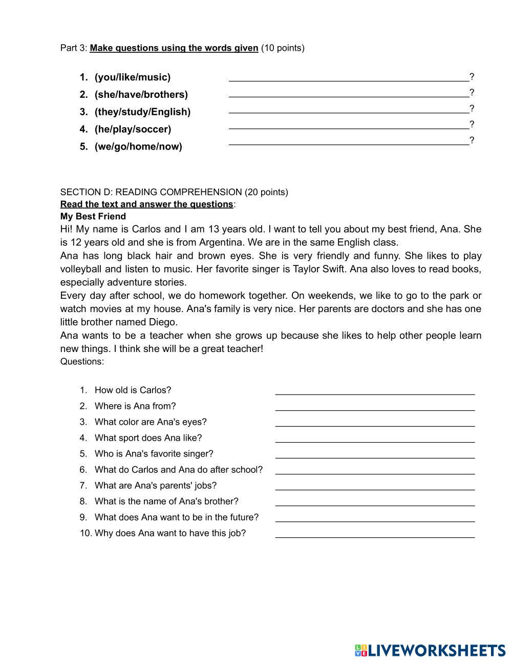 English Level T ESL Worksheets 8218650